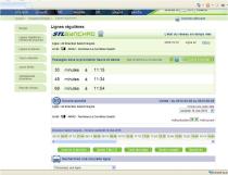Page STLSYNCHRO indiquant les heures de passage en temps réel des prochains véhicules.